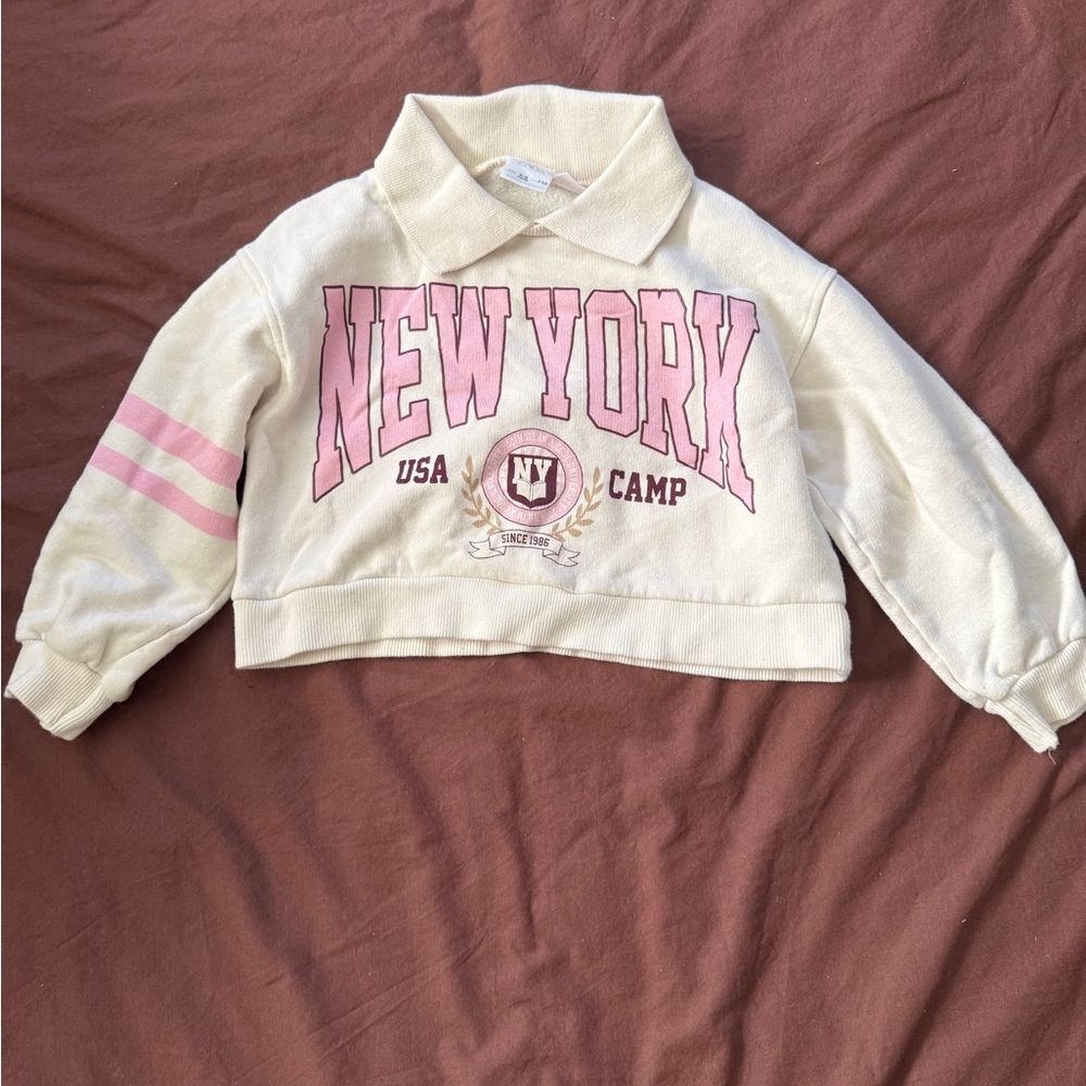 Zara kids Cream and Pink Kids Sweatshirt